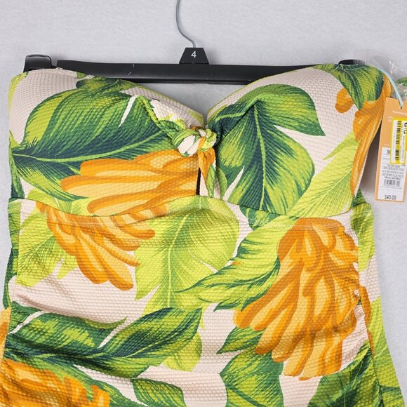 NWT Kona Sol Women's‎ One Piece Med. Tropical Green Orange Removable Straps - Picture 3 of 10